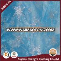 Hot selling wholesale snowflake printed organza fabric for frozen elsa dress